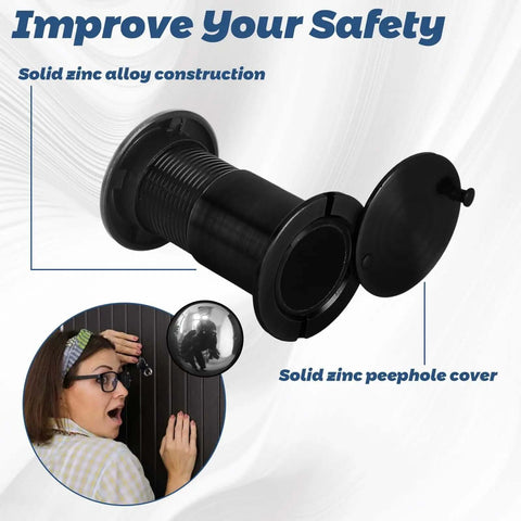 Four Pack Door Peepholes with 1 Inch Drill Bit, 220 Degree Wide View Front Door Cam with privacy cover and zinc alloy construction