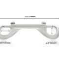 Diagram of 24 Pcs 4.7 Inch Double Ended Bolt Snap Hooks Zinc Alloy Chain Clips showing dimensions and silver finish