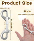 4 Pack Double Sided Clips Three And A Half Inch Double Ended Snap Hooks Zinc Alloy Outdoor Quick Release For Pet Dog Leash Water Buckets Keys Holder Linking Collars Farm Hardware Heavy Duty Hardware For Home Farm Use with hand for scale
