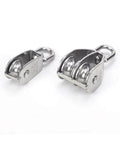 Metal Sheave Zinc Alloy Fixed Pulley Crown Block and Tackle Lifting Wheel Mini Single/Double Pulley for DIY (M25 Double) close-up