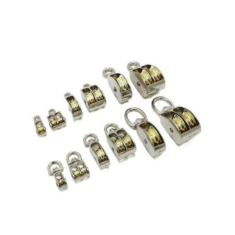 Assorted sizes of 58mm Metal Sheave Zinc Alloy Fixed Pulley Crown Block and Tackle Lifting Wheel Mini Single/Double Pulley