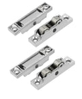 Zinc Alloy Double Roller Window Pulley Wheel For Sliding Doors 59mm By 13mm By 13mm Silver Tone 4 Pack, side view