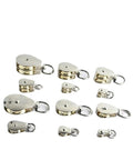 75mm DIY Mini Metal Sheave Zinc Alloy Fixed Pulley Crown Block and Tackle Lifting Wheel Single/Double Pulley in various sizes.