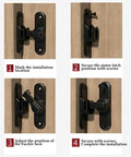 Installation steps for Dual 90 And 180 Degree Gate Latch For Barn Doors Zinc Alloy Right Angle Door Lock Latch