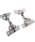 Hidden Zinc Alloy Door Hinge Set 125 Degree Oblique Side Swing For Cabinets And Bathrooms 2 Pieces Silver
