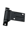 Side view of a black Heavy Duty Zinc Alloy Hinge For Large Electrical Cabinet Doors For Industrial Switchgear Machinery 1 Piece.