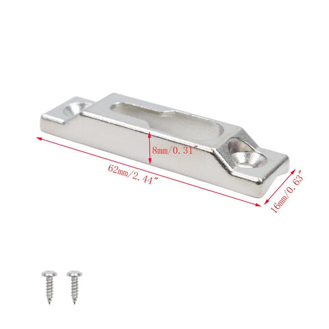 Hook Style Patio Sliding Door Keepers Silver Zinc Alloy Lock Keeper Latch Replacement Two Pieces With Screws