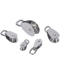 Metal Sheave Zinc Alloy Fixed Pulley Crown Block and Tackle Lifting Wheel Mini Single/Double Pulley for DIY, multiple sizes.
