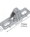 Sliding Door Keeper Set 2 Pack 2.06 Inch Zinc Alloy Chrome Plated Locks For Sliding Glass Doors with dimensions labeled