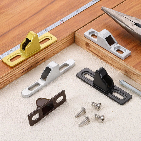 Various sliding door keepers including Sliding Door Keeper Zinc Alloy Silver, 2.36 x 0.55 Inches with mounting screws for patio use