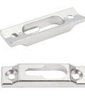 Hook Style Patio Sliding Door Keepers Silver Zinc Alloy Lock Keeper Latch Replacement Two Pieces With Screws Durable Metal Construction