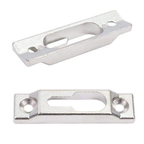 Hook Style Patio Sliding Door Keepers Silver Zinc Alloy Lock Keeper Latch Replacement Two Pieces With Screws Durable Metal Construction