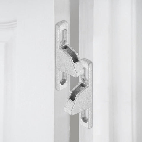 Two Piece Sliding Door Keepers Set In Zinc Alloy For Glass Patio Doors With Mounting Screws 2.17 Inch Long By 0.39 Inch Wide Silver Lock Keepers for Sliding Doors view