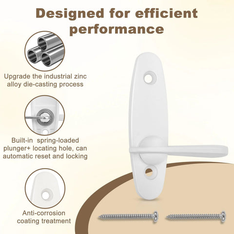 Tribeca Style Sliding Door Latch Replacement For Andersen Locks 2573609 Zinc Alloy With Anti-Corrosion Coating, shown with features.