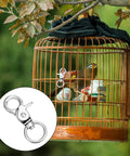 Zinc Alloy Swivel Snap Hooks 1.83 Inch By 0.87 Inch Heavy Duty Lobster Clasps 10 Pack shown on bird cage outdoors