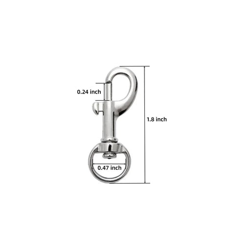 Zinc Alloy Swivel Snap Hook 1.8 Inch 4 Pcs Multipurpose Bolt Snaps for Dog Leash and Keychain, corrosion resistant, rust-proof.