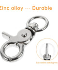 10 Pack Trigger Snap Hooks 2.32 Inches By 0.82 Inches Heavy Duty Swivel Metal Clasps Showcasing Durable Zinc Alloy Construction