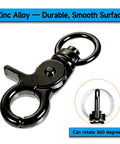 10 Pack Trigger Snap Hooks 2.32 Inches By 0.82 Inches Zinc Alloy Heavy Duty Swivel Lanyard Clips with 0.47 Inch Opening