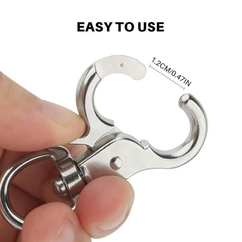 Close-up of 30 Piece Trigger Snap Hooks Set With 360 Degree Swivel Lobster Clasps Heavy Duty Zinc Alloy Clips for easy use