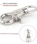 Close-up of zinc alloy trigger snap hook, 360-degree swivel, part of 30 Piece Trigger Snap Hooks Set With 360 Degree Swivel Lobster Clasps Heavy Duty Zinc Alloy Clips For Pet Cages Dog Leashes Camera Straps Purses And Outdoor Gear 59mm Length Ideal For Pet Cages Leashes Bags Camera Straps And More.
