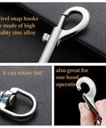 Close-up of Zinc Alloy Swivel Snap Hooks 1.8 Inch 4 Pcs Multifunctional Bolt Snaps for Dog Leash with 360° rotating capability.