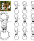 Zinc Alloy Swivel Snap Hooks 1.83 Inch By 0.87 Inch Heavy Duty Lobster Clasps 10 Pack Durable Metal Clasps for Bird Cages Key Chains