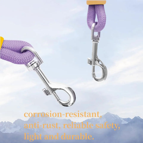 Zinc Alloy Swivel Snap Hooks 1.8 Inch 4 Pcs Multifunctional Bolt Snaps for Dog Leash Boat Rope and Keychain in use.