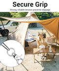 Zinc Alloy Swivel Snap Hooks 1.83 Inch By 0.87 Inch Heavy Duty Lobster Clasps used for outdoor tents in a camping setup
