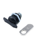 Two high quality zinc alloy thumb operated offset cam locks with T handle deliver secure quick access for machines, cabinets and drawers with easy turn operation, 35mm length and 19x16mm threads, black finish, durable and reliable.
