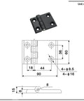 T Hinges Zinc Alloy Heavy Duty Bearings Asymmetric Door Hinges For Industrial Machinery Equipment 1 Piece with technical dimensions