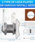 Diagram showing installation dimensions of Five 5/8 inch thumb-operated offset cam locks for RV compartments and cabinets.