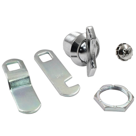 Durable thumb operated cam lock with keyless latch for cabinets, mailboxes, drawers, RV compartments and more; zinc alloy body