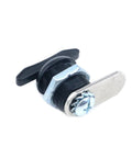 Two high quality zinc alloy thumb operated offset cam locks with T handle deliver secure quick access, black finish, visible side view