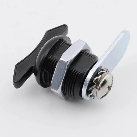 Two high quality zinc alloy thumb operated offset cam locks with T handle deliver secure quick access for machines, cabinets and drawers