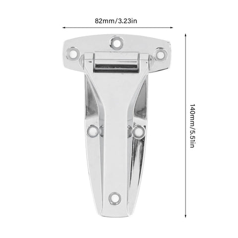 Silver TYJH06 Toolbox Hinge Zinc Alloy Heavy Duty Toolbox Latch Hardware, front view, dimensions 82mm by 140mm