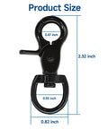 10 Pack Trigger Snap Hooks 2.32 Inches By 0.82 Inches Zinc Alloy Heavy Duty Swivel Lanyard Clips with size dimensions labeled