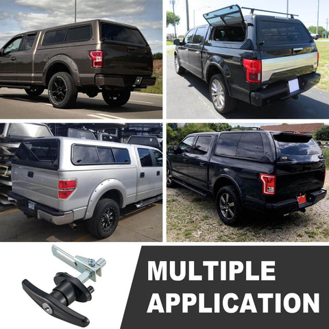 Durable zinc alloy THandle lock set for truck cap and camper shell delivers rust resistance and secure protection