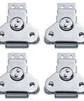 Small butterfly twist latch with keeper plate in zinc plated steel for small doors, cabinets, tool boxes, lockers, and chests, 4-pack