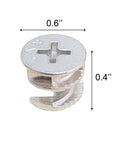 Effortless furniture assembly with zinc alloy cam lock fasteners delivering a strong, stable hold; 14.6x11.5mm close-up view