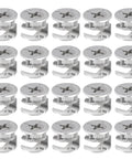 20 Pieces Furniture Cam Lock Fasteners 15mm x 12mm Furniture Cam Lock Nut Connectors Fittings For Cabinet Drawer Wardrobe Panel Connecting Durable Zinc Alloy Construction Rust Resistant Easy Assembly displayed in rows