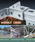 20 pack channel nut and bolt set delivers fast, secure strut mounting with zinc-plated components shown in various installations.