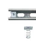 Zinc plated 1/4-20 strut channel nuts provide fast, tool-free installation for mounting pipes, electrical gear, and HVAC within slotted steel struts.