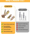 Comparison of 3 Sizes Self Drilling Drywall Anchors with Screws Kit and traditional anchors, highlighting ease of installation and minimal damage.