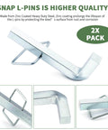 Beefy L Pins With Integrated Snap Clips For Weight Distribution Hitches, zinc coated, heavy duty steel, 4.20 by 1.79 inches, 2 pack