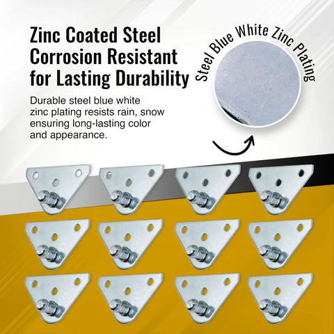 Image of Heavy Duty Gas Strut Mounting Bracket Pack Of 12 With 12 Gauge Steel Construction And Zinc Plating arrangements showcasing corrosion resistance.