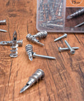 #8 Zinc Self-Drilling Drywall Anchors and Screws Kit, 60-Piece Set with 30 Heavy Duty Anchors and 30 #8 x 1-1/4 inch Galvanized Screws