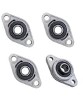 Four Piece Pillow Block Bearing Set KFL08 Self Alignment Flange Bearing Zinc Alloy Steel 5/16 Inch Inner Diameter