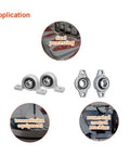 HiPicco pillow block bearing set, 4 pcs KPL005, flange-mounted with 25 mm bore for 25 mm shaft