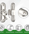1 Pack 3 Inch Zinc Alloy Flip Latch Gate Latch Sliding Bolt For Barn Doors Fence Windows Cabinets With Screws 90 And 180 Degree Slide Locks Brushed Silver Multipurpose showing rust, corrosion, scratch resistance and reinforced base.