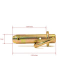 Golden Hitch Pin Zinc Plated Replacement For Western 93028 showing side view with dimensions 3 5/8 x 1 x 4 5/8 inches